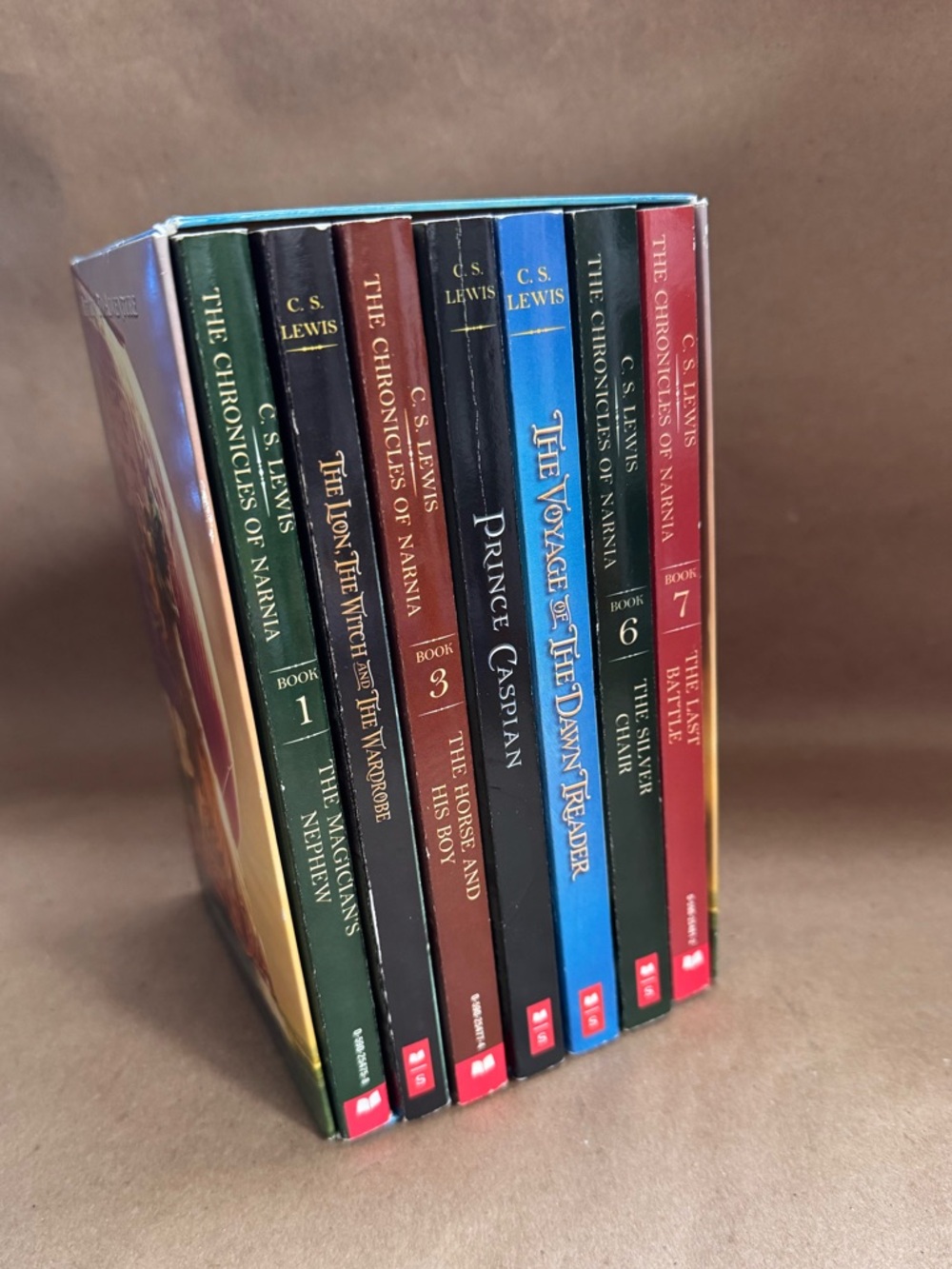 Scholastic The Chronicles of Narnia 7-Book Box Set by C.S. Lewis (paperback).